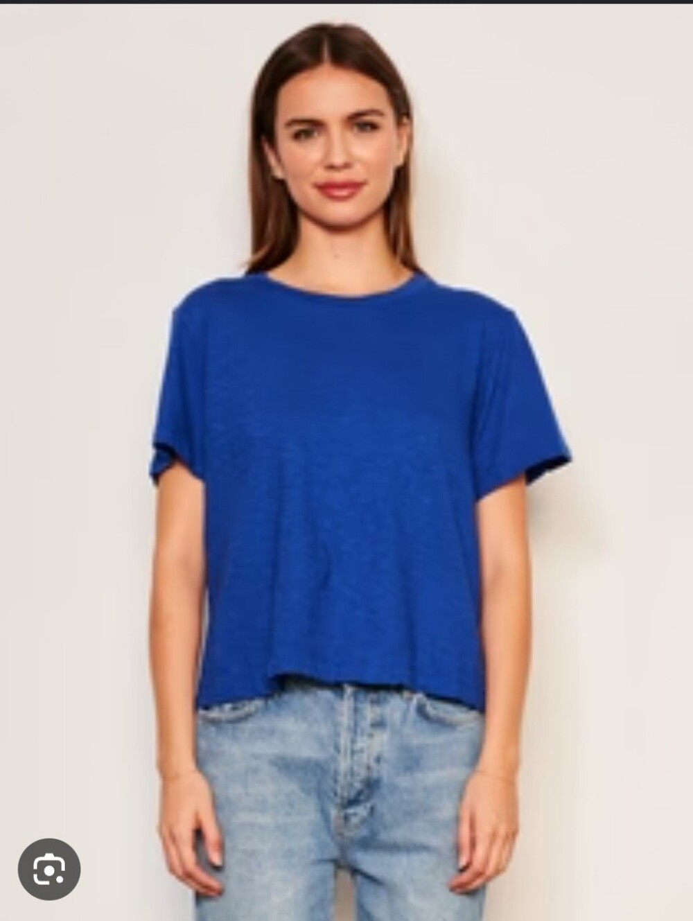 Sundry Cobalt Blue Crewneck Tee Shirt Size Small Made In The US 100% Pima Cotton